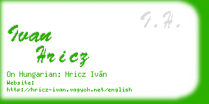 ivan hricz business card